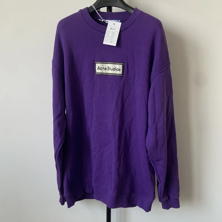 未使用 Acne studio 圆领胸口刺绣字母印花图案 紫色01725