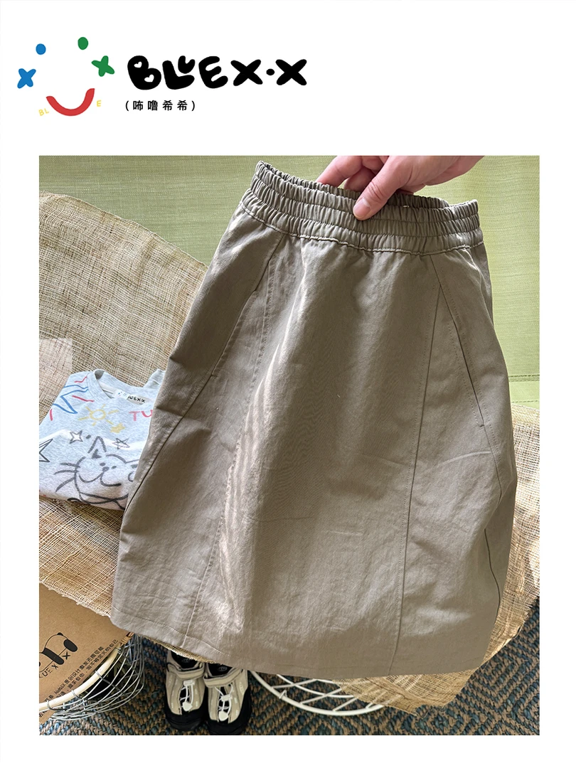 BLUEXIXI/咘噜西西2025春季亲子新款军绿半身裙子女童休闲2025136