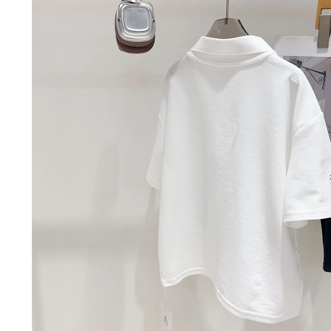 柳柳定制   2025夏季新品刺绣款POLO领韩版短袖T恤  880257