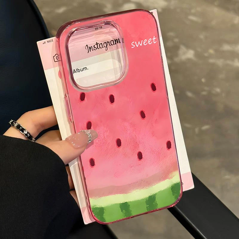 夏日水彩西瓜适用iPhone16苹果14_15PROMAX软胶13手机壳1211卡通X