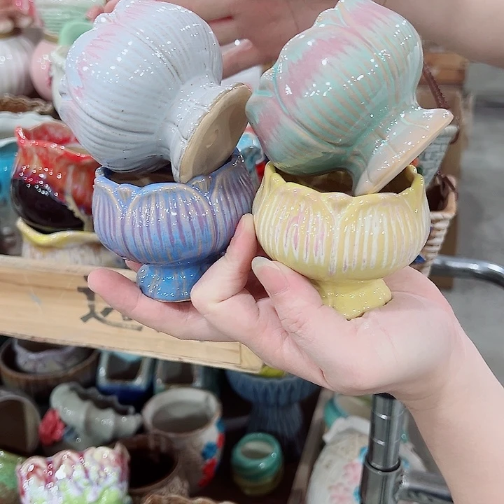 有孔，凑单福利满10元发货陶瓷多肉花盆！