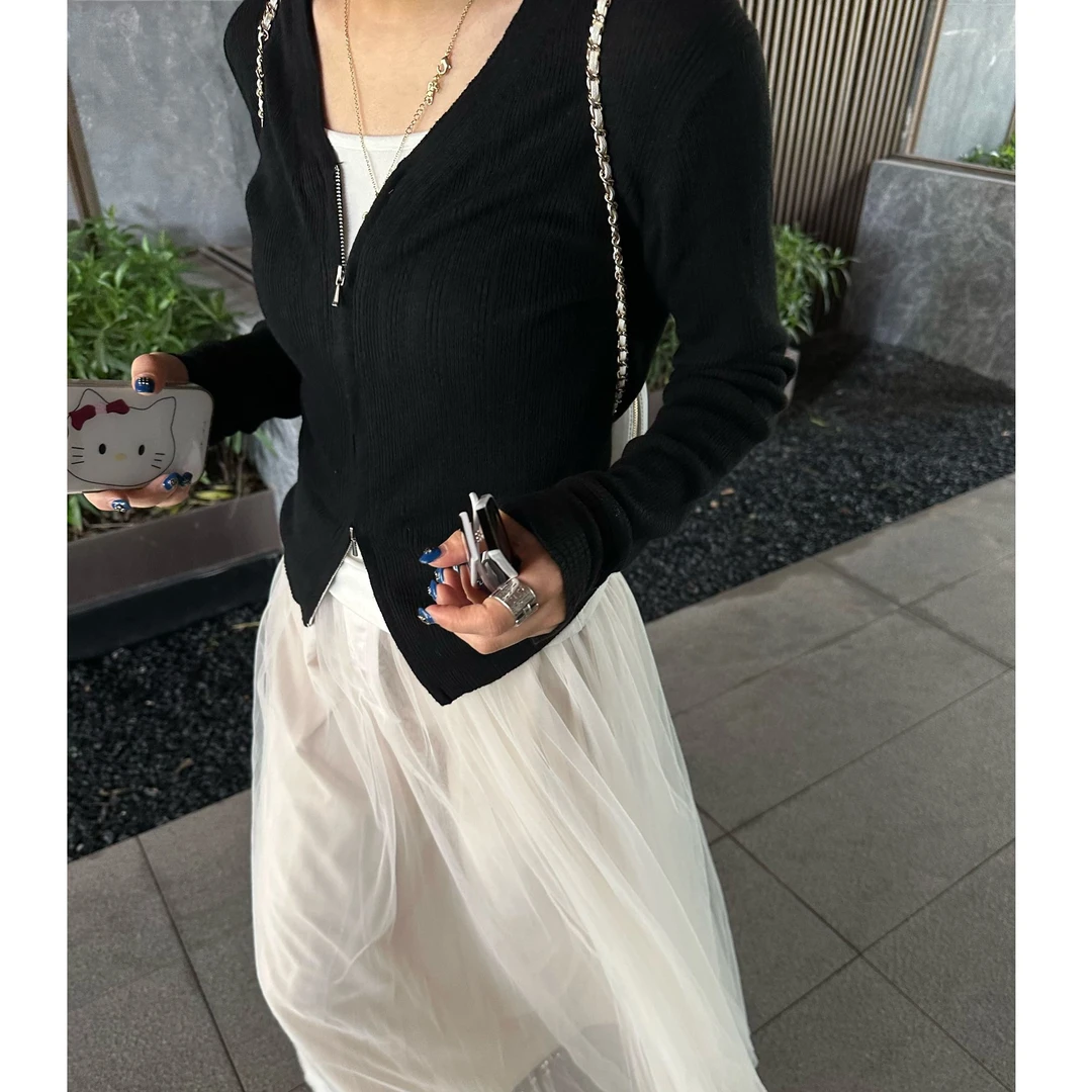 【NO退NO换】Our2【双拉链开衫】气质修身显瘦设计感开衫【B7588】