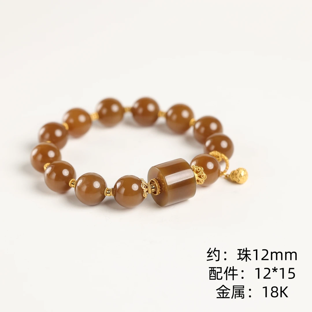本真 | "从梦"严选精品和田玉高色全糖12mm手串 多样性发其一