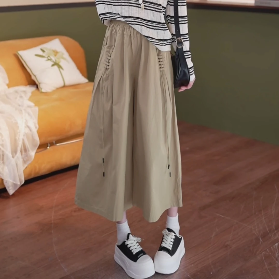 余紫绮.【微风回忆】欧若风 纯色休闲裤女八分裤ZO1217052