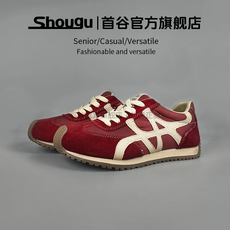 首谷爆款美拉德厚底德训鞋女款2025新款秋季超火休闲复古阿甘鞋