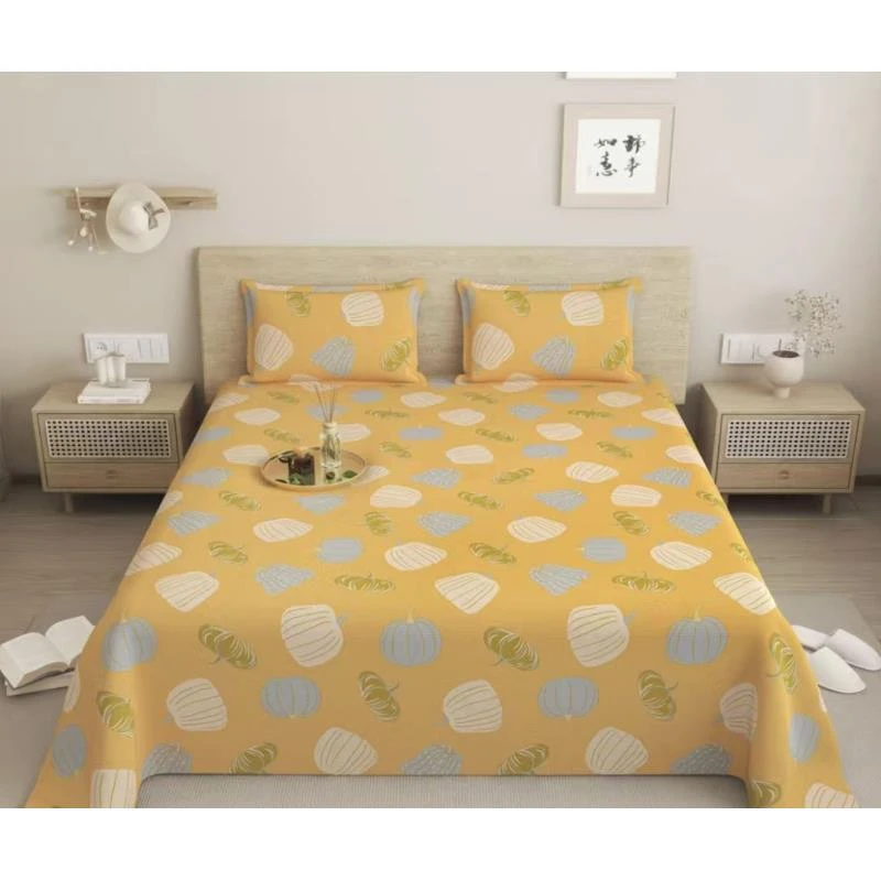 双人床单-【南瓜派对-桔】尺寸2*2.4米长绒棉面料