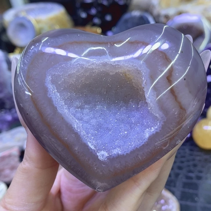 未镶嵌珠宝半成品紫晶蓝软啵啵爱心
