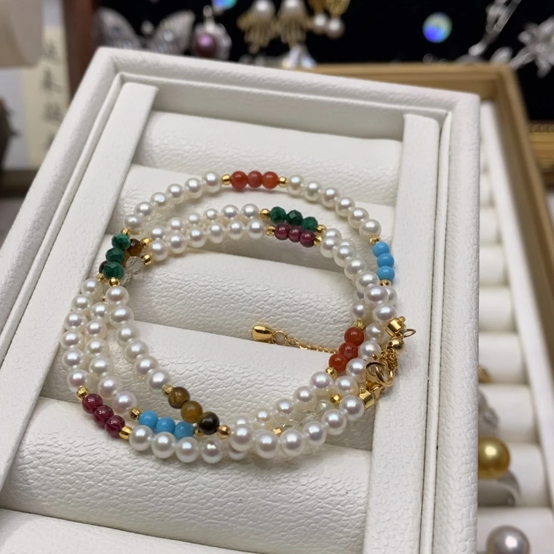 淡水珍珠颈饰银S925镶嵌卟****天拍两件