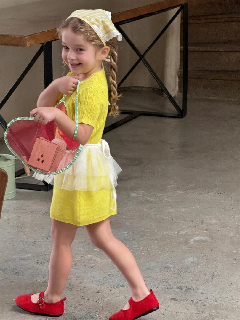 「糖果狙击」  亮色针织短袖弹力连衣裙