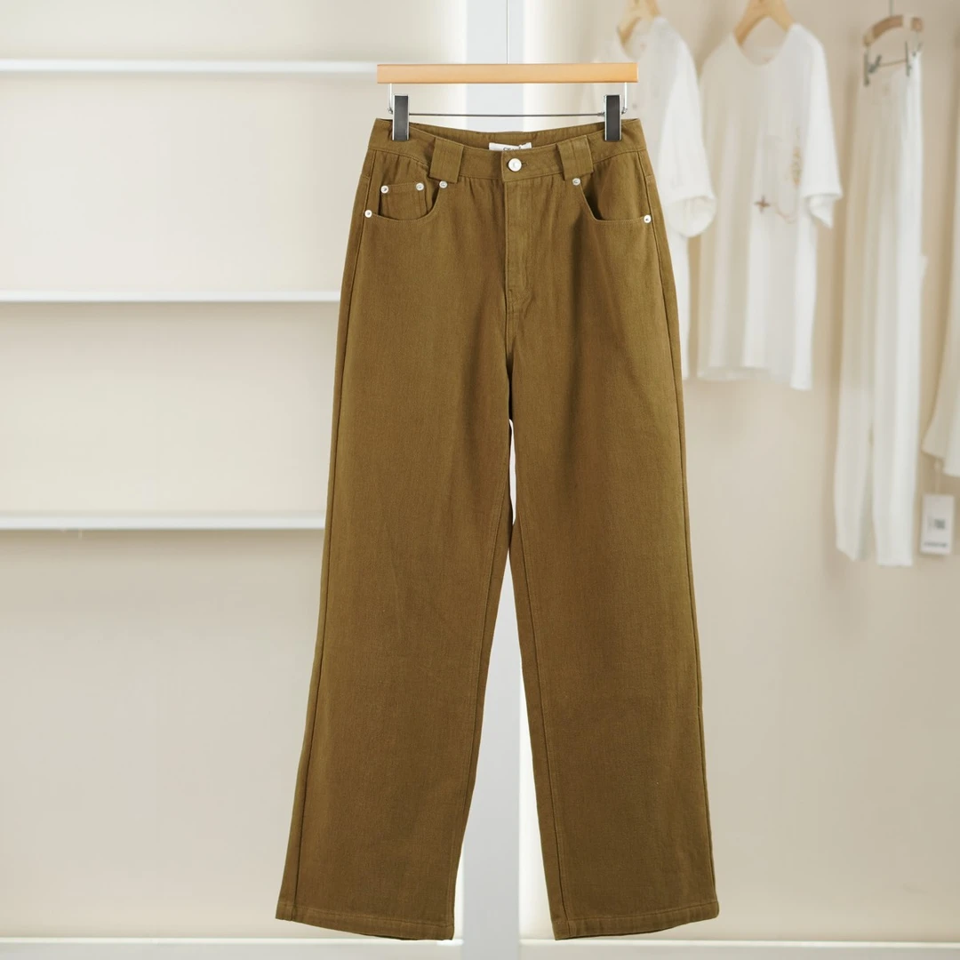 麦迪尚品【达】51213370 简约纯棉直筒休闲裤春秋女装专柜正品