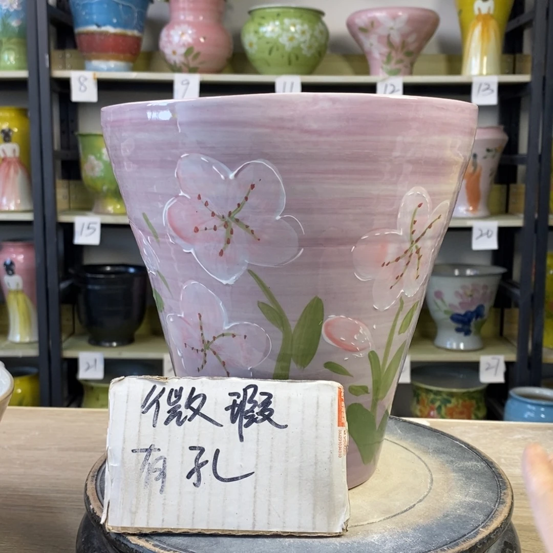 景德镇手工手绘陶瓷花盆