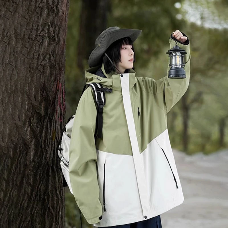 新品山系冲锋衣三合一男女抓绒可拆卸防风防水两件套户外登山服潮