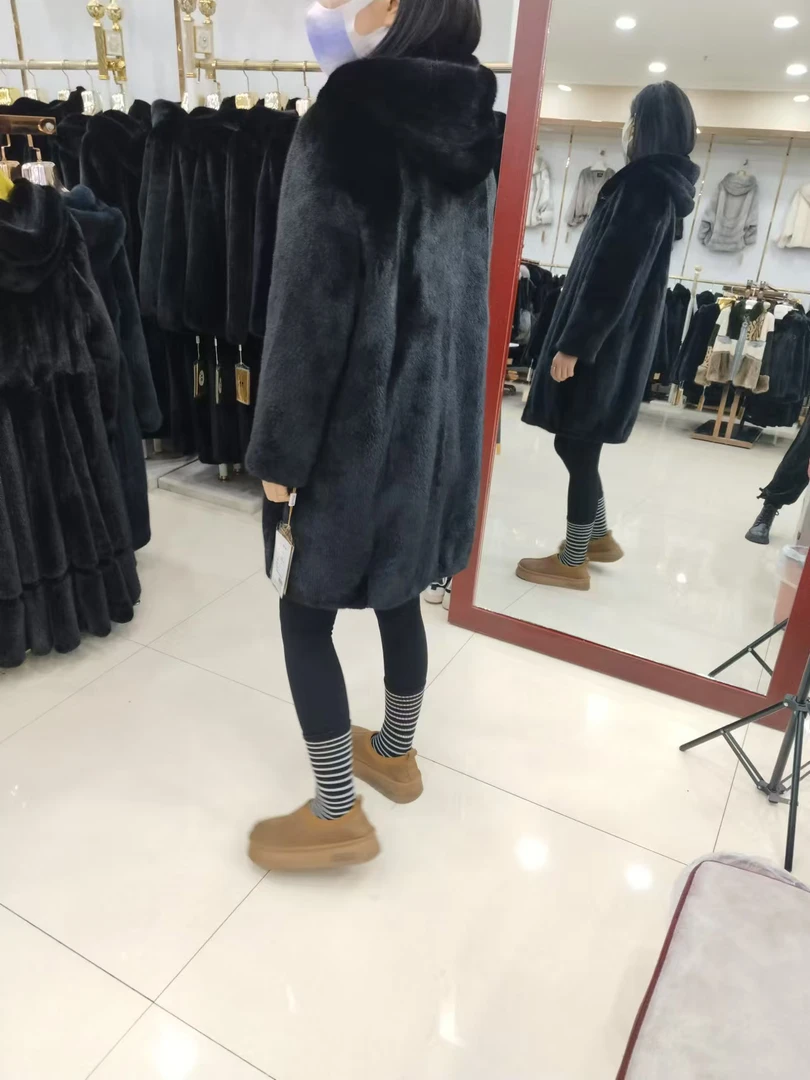 黑色90长中长款包边外套