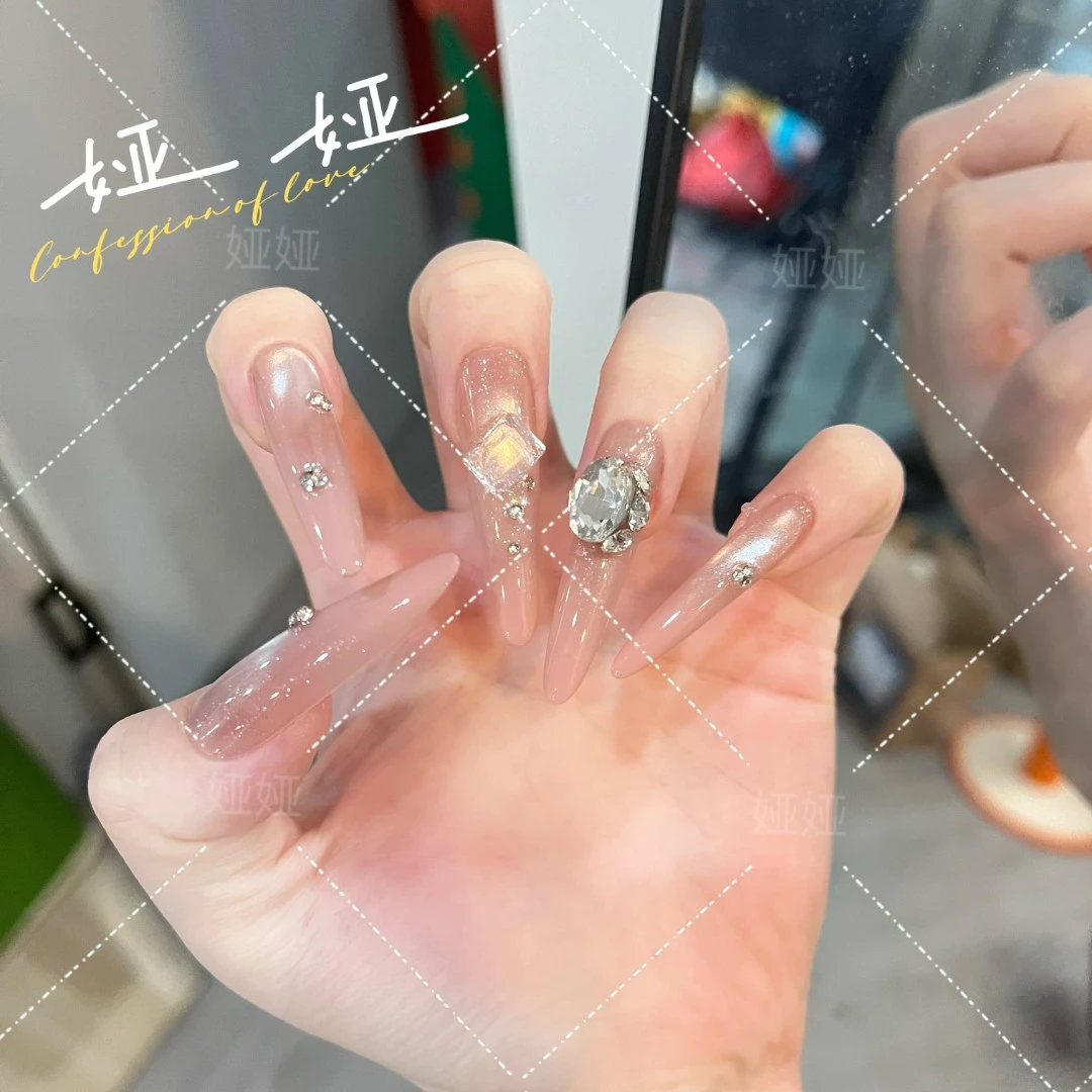【一抹诗画】高品爆款纯手工穿戴甲绵密猫眼高级美甲贴