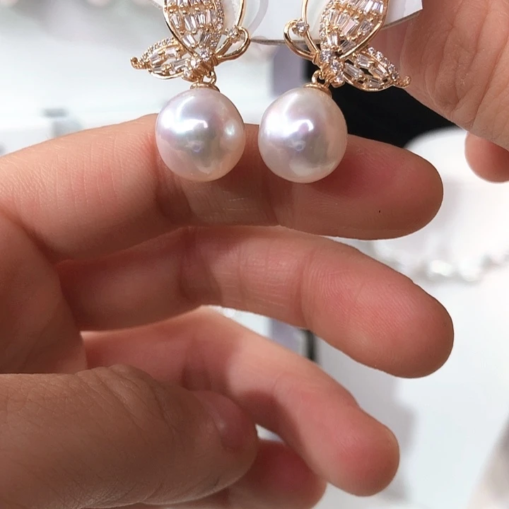 淡水珍珠项链银S925镶嵌烟****埃