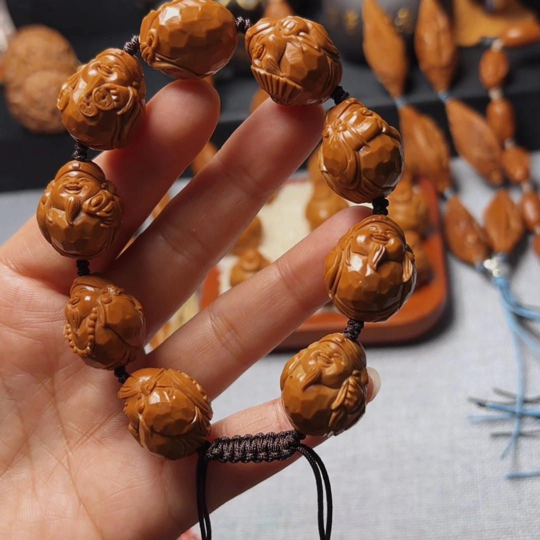 橄榄核手串/手链钻面财神