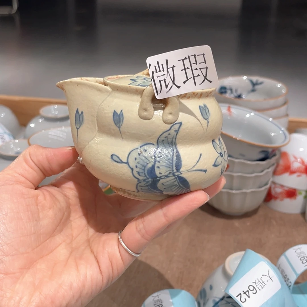 釉下彩纯手绘有瑕