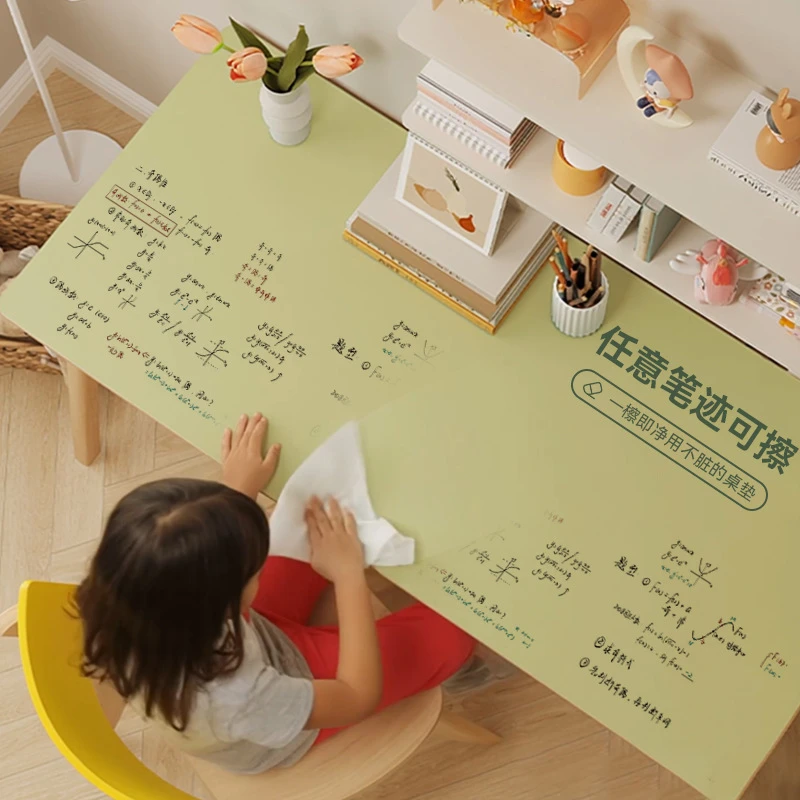 笔迹可擦环保有机硅桌垫学生护眼软皮革书桌垫电脑免洗防水桌面垫