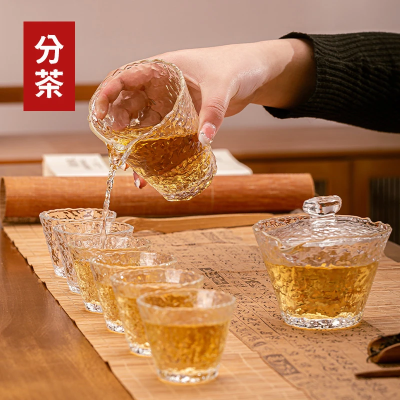 日式玻璃功夫茶具套装家用泡茶功夫茶杯高档盖碗办公室泡茶器茶壶