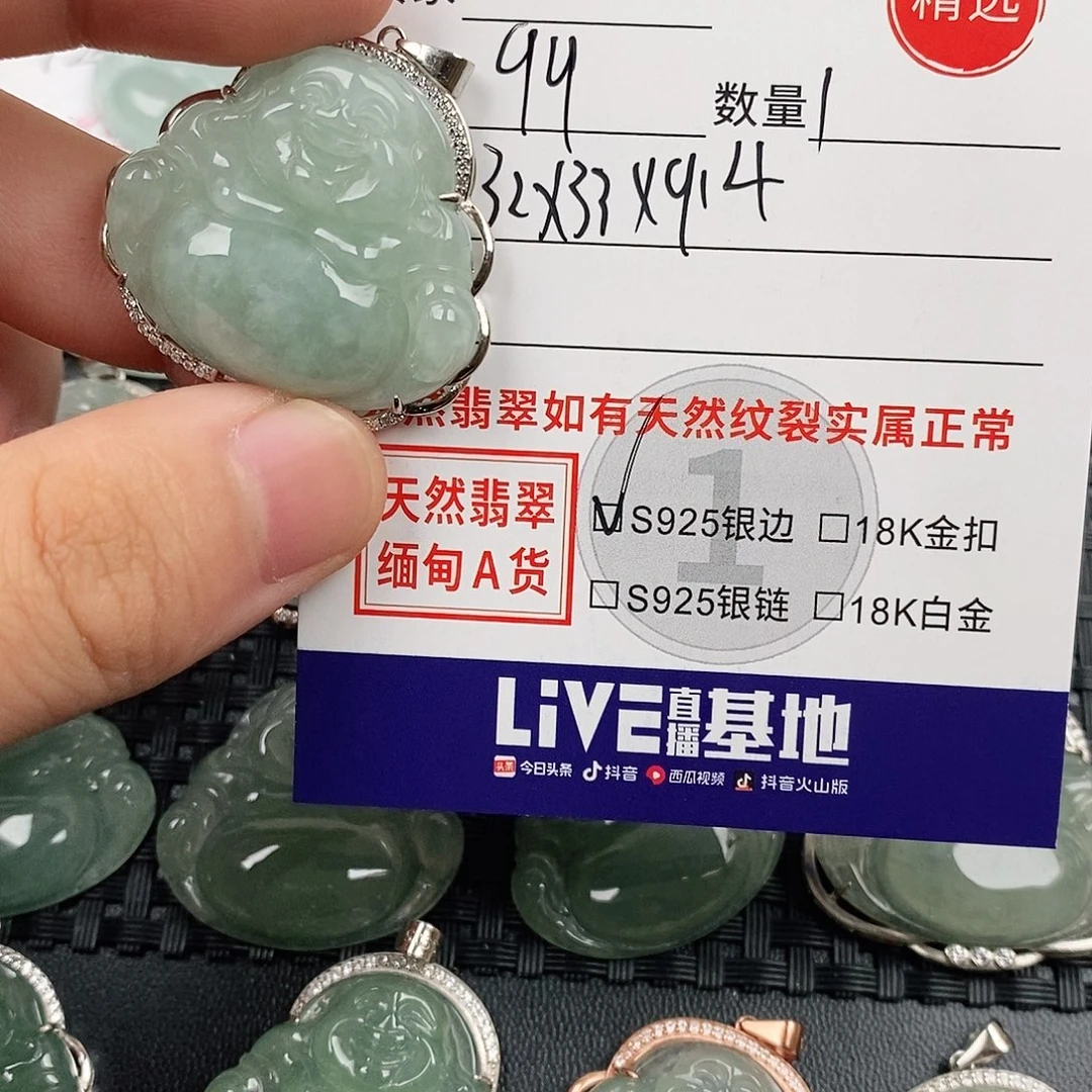 翡翠银S925镶嵌颈饰