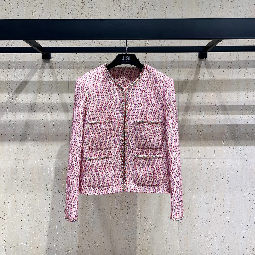 JISI 24K手工坊链条亮片粗花呢外套-W24498