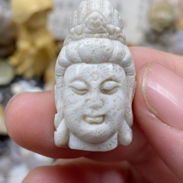 颈饰未镶嵌硅化珊瑚（珊瑚玉）小