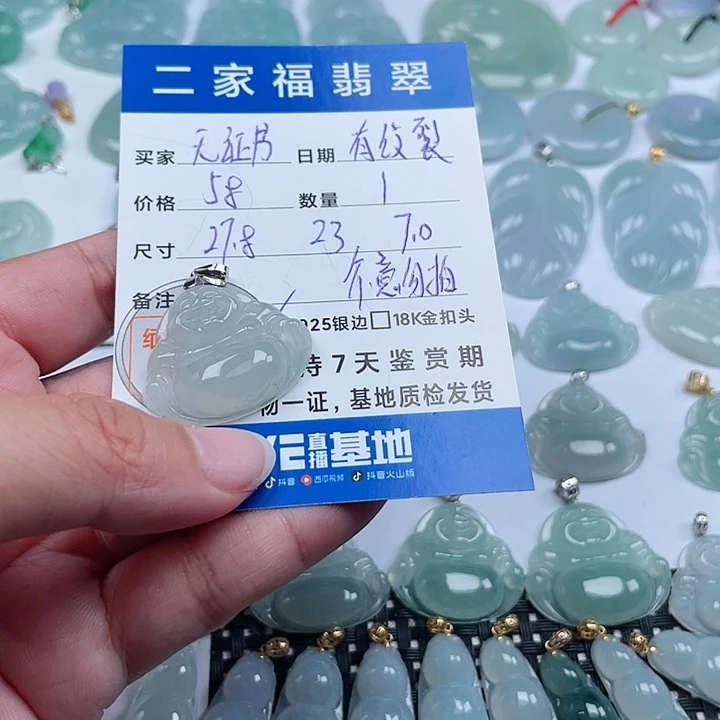 翡翠颈饰银S925镶嵌天然翡翠吊坠