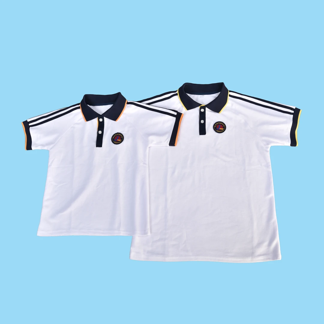 寿光市建桥小学初中夏季校服短袖短裤运动宽松休闲时尚翻领小学生