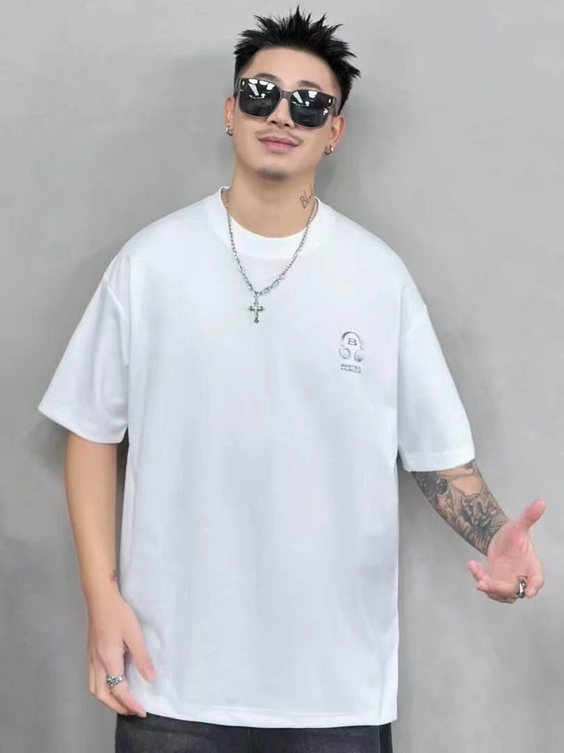 男士简约印花短袖T恤潮流圆领休闲百搭夏季半袖体恤003