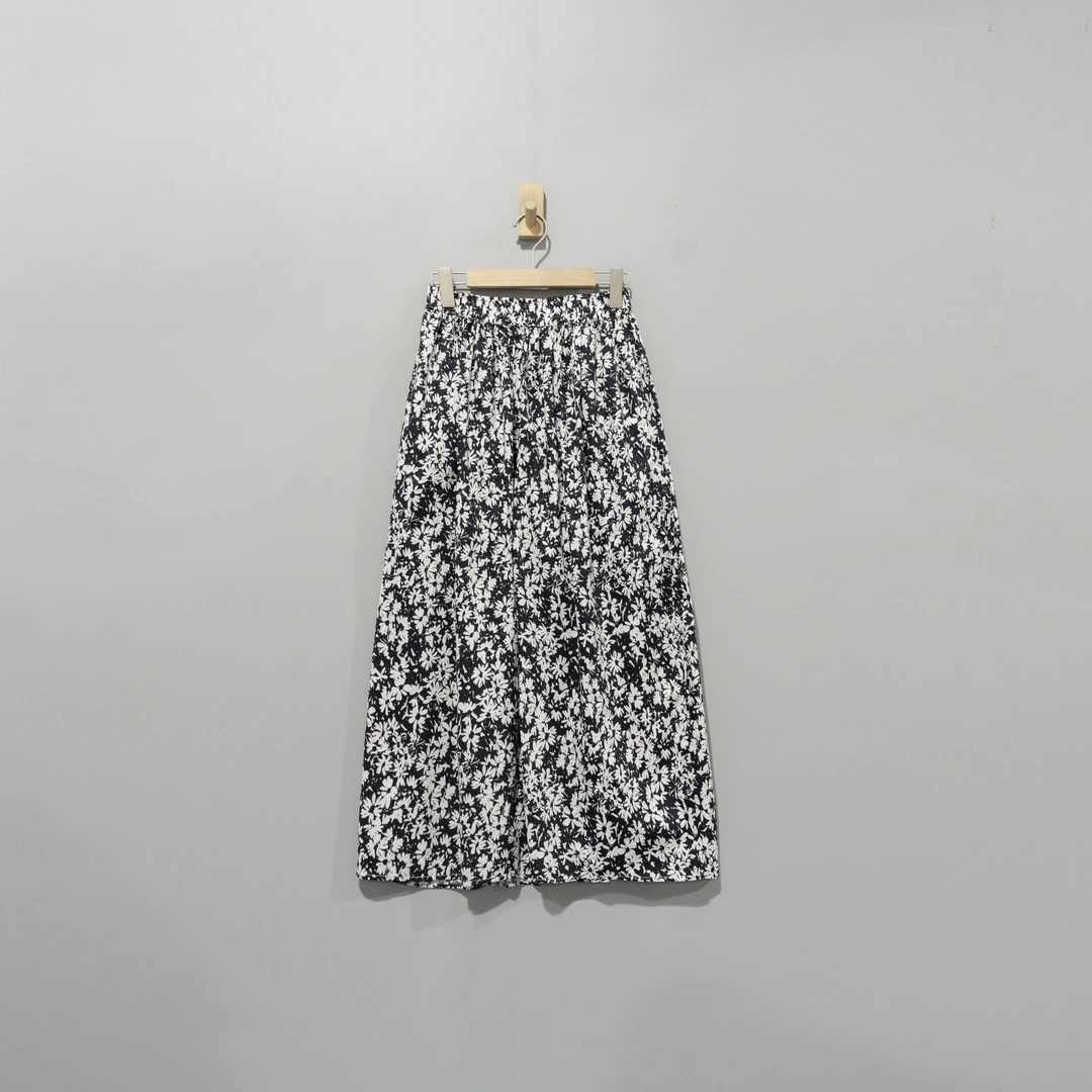 【且听风吟】0214683文艺棉松紧腰印花百搭阔腿裤