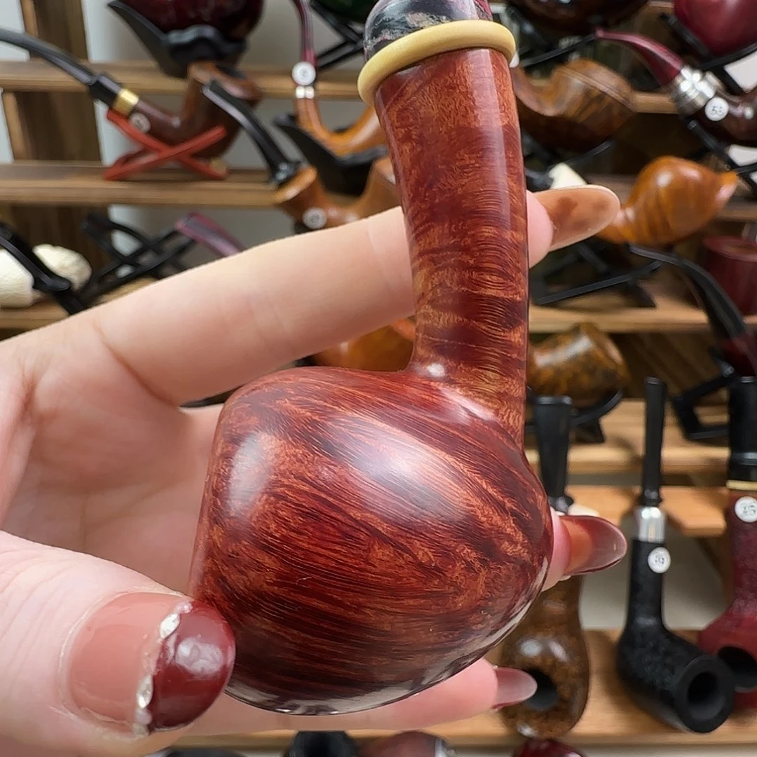 换***字石楠木手工橡果烟斗