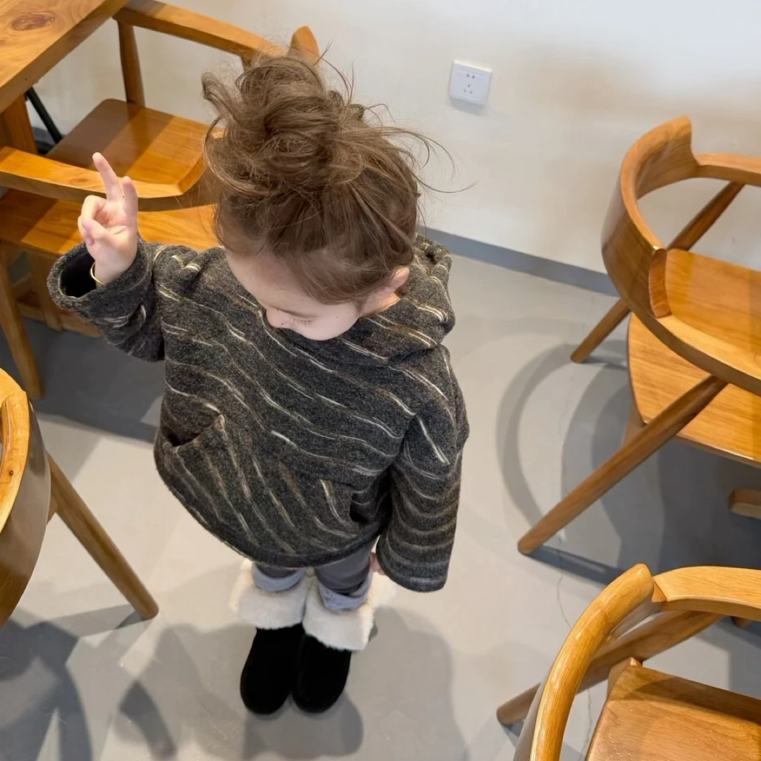 甜小七2025冬装新款女童韩版洋气连帽卫衣堆堆袜打底裤加绒套装