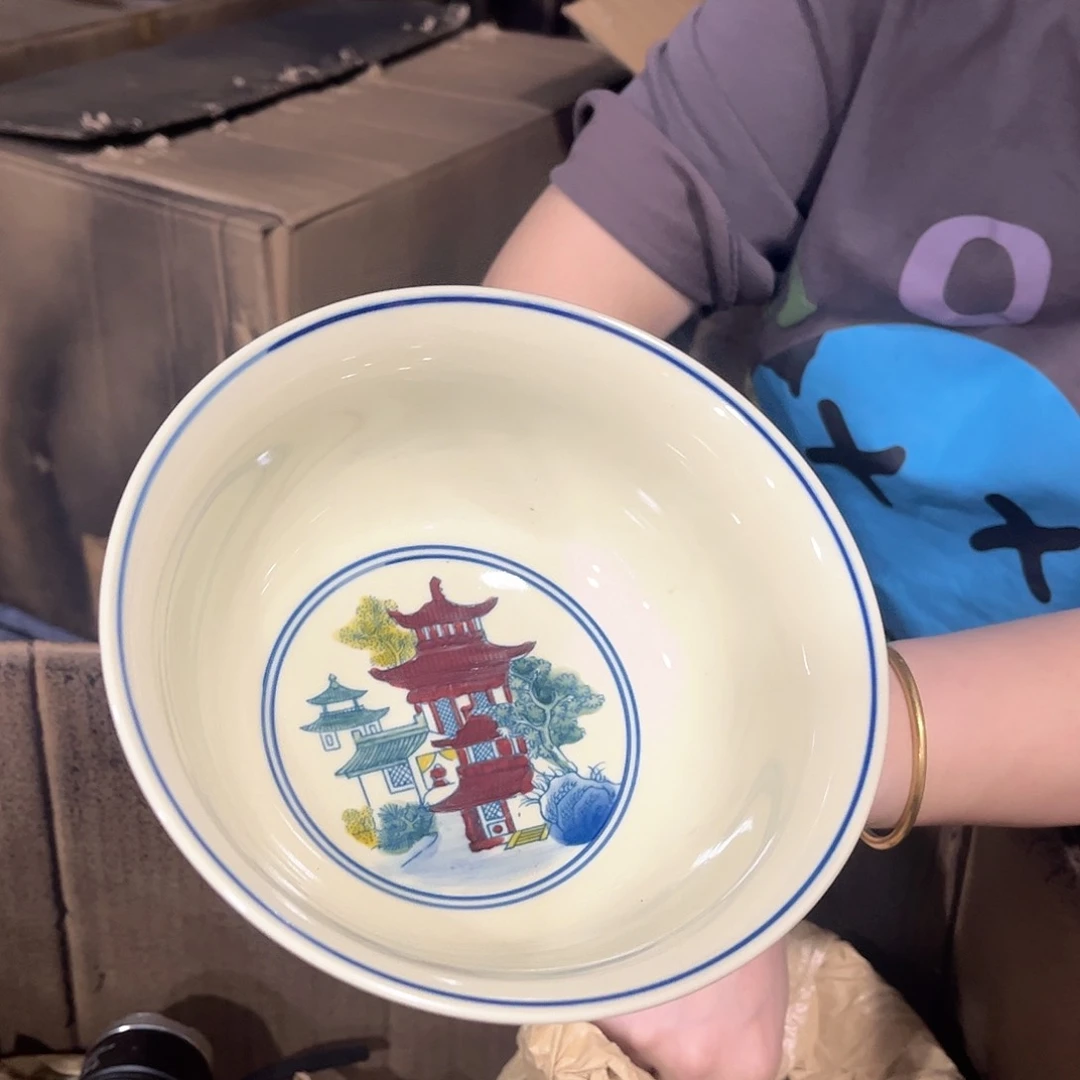 摆件/////景德镇陶瓷器。碗。黄。