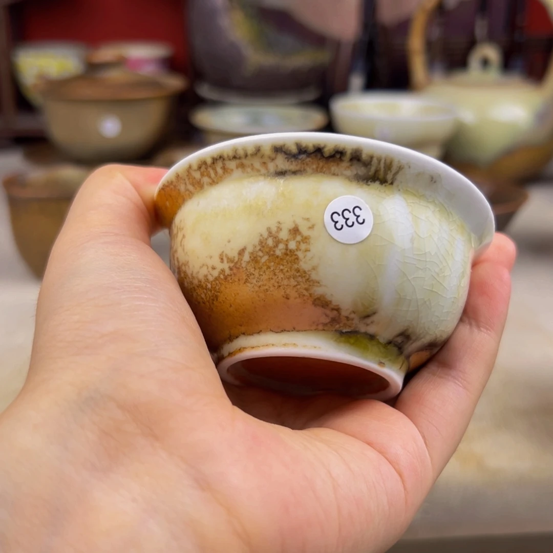 清***茉杯纯手工柴烧主人杯