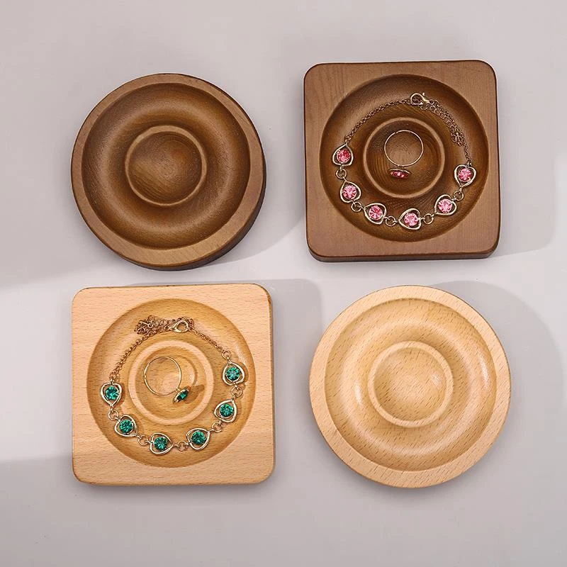 首饰展示架 实木手串托串珠收纳盘饰品首饰托直播手串展示架佛珠