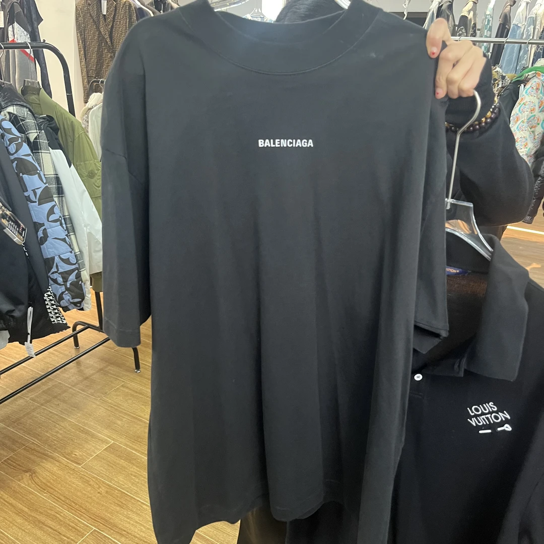 99新 Balenciaga/巴黎世家 纯色字母印花圆领短袖/13609