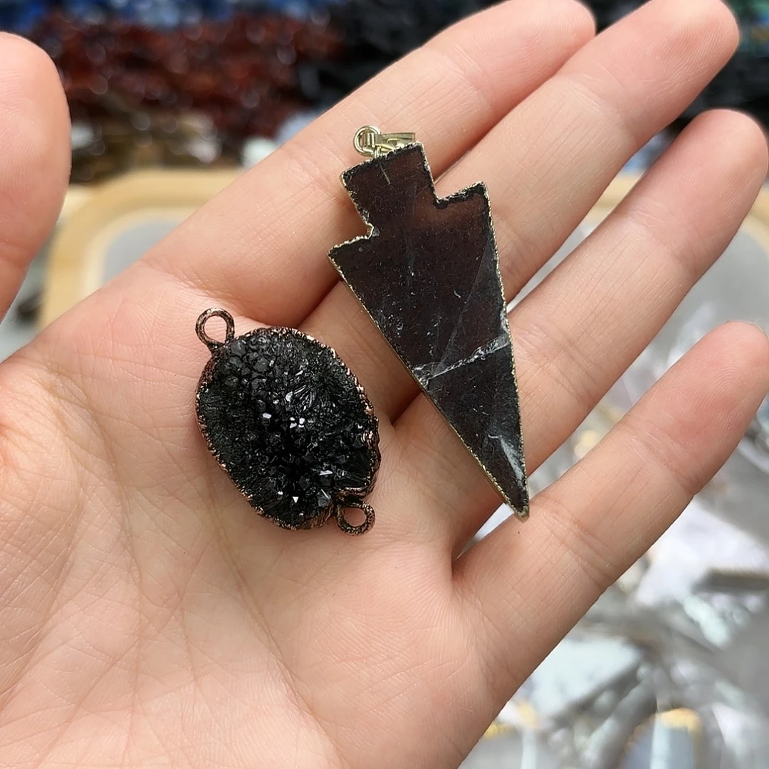 玛瑙/玉髓未镶嵌珠宝半成品吊坠2颗02