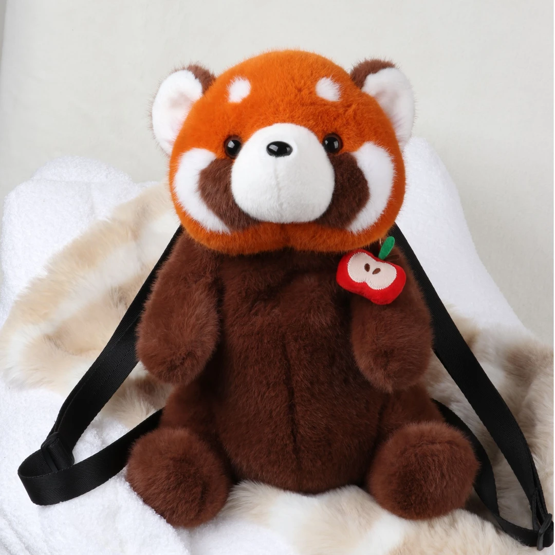 可爱小熊猫毛绒玩具大容量双肩背包玩偶旅行生日赠礼