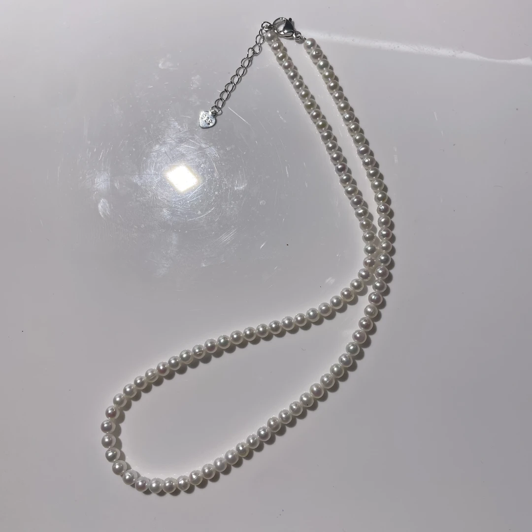 极光淡水小米珠项链