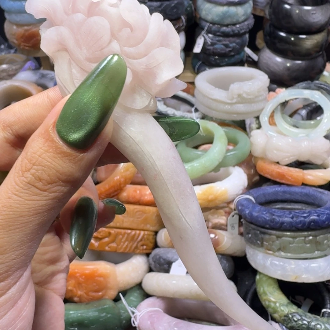 珐琅非金属发簪原石