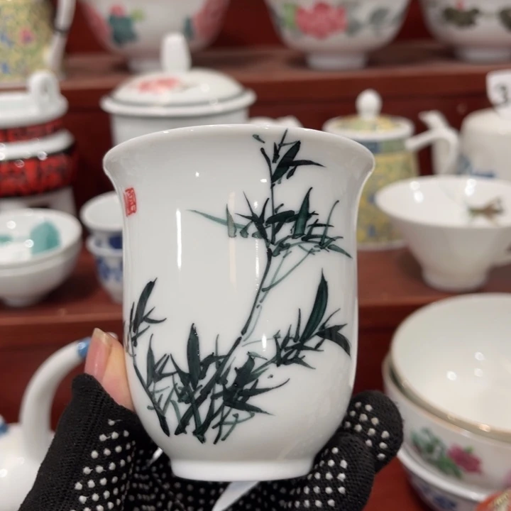 陶瓷醴陵手绘釉下五彩杯