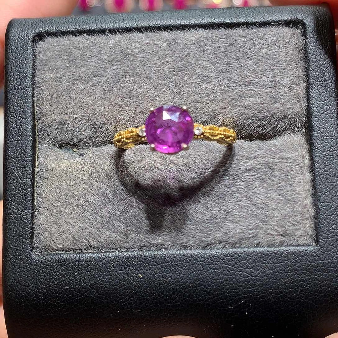 彩色蓝宝石戒指银S925镶嵌