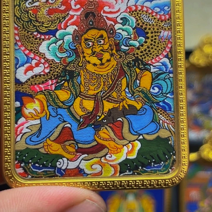 吊坠热贡手绘唐卡黄CC