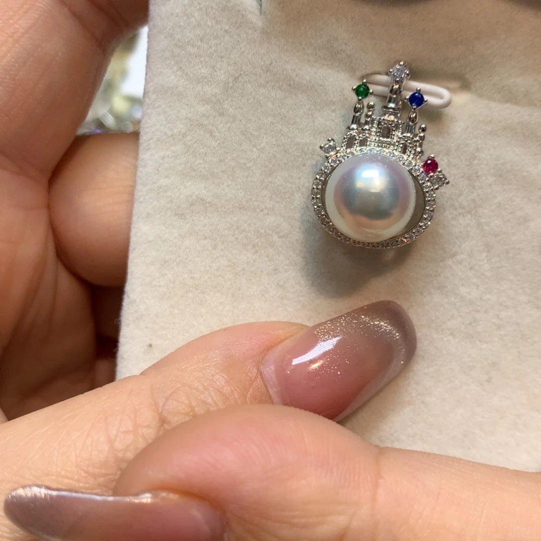 海水珍珠颈饰银S925镶嵌