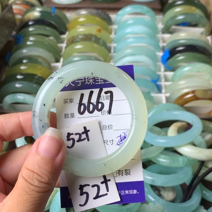 未镶嵌蛇纹石玉手镯6667