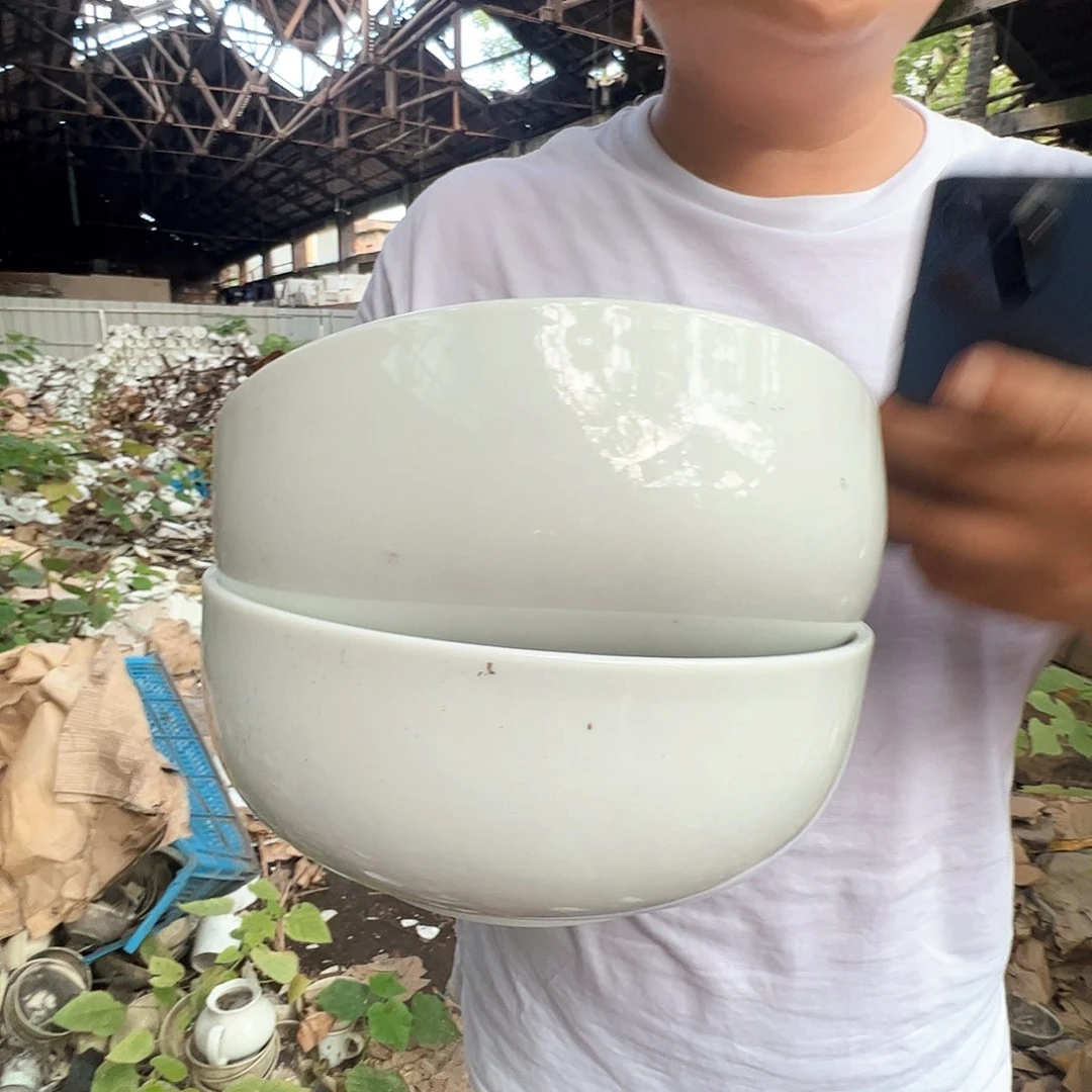 瓷片景德镇陶瓷玉泥7寸大面碗4只