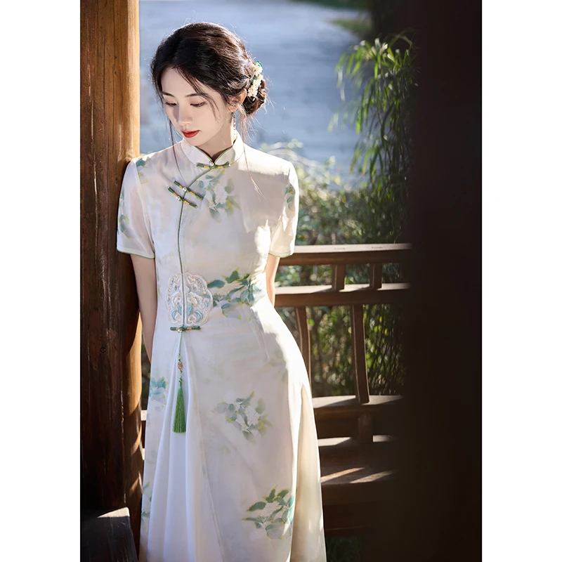 【姚姚】复古风改良旗袍裙（下单备注主播给的编号不备注默认发丝袜)