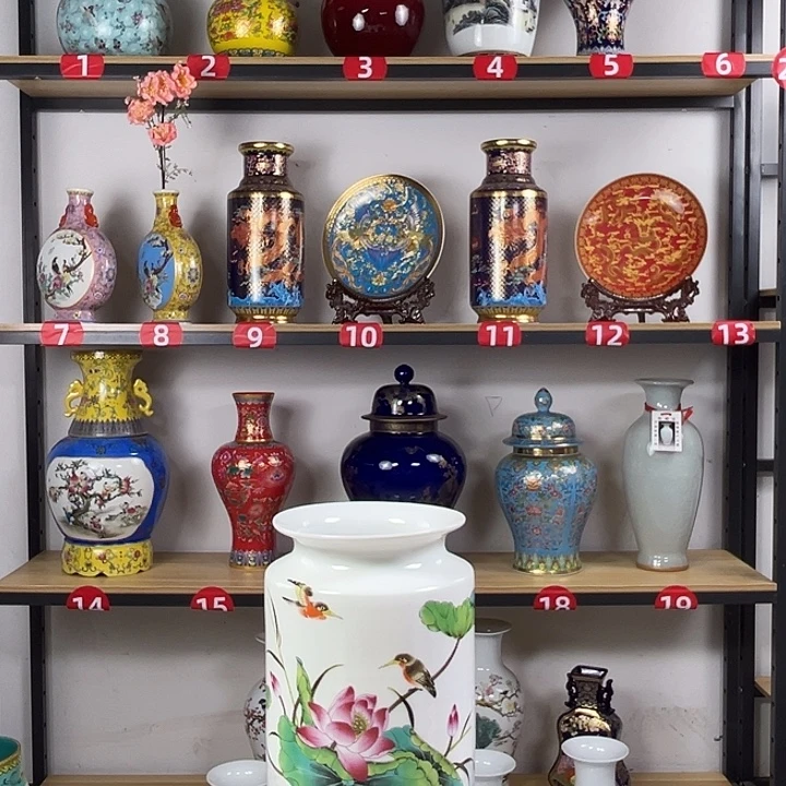 陶摆件花开富贵高度22