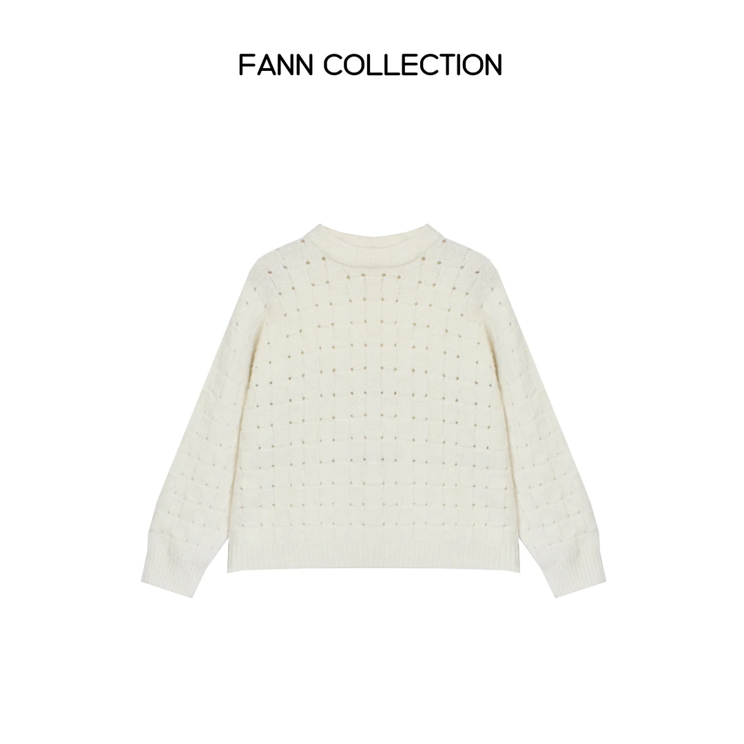 饭饭FANN COLLECTION 绵羊毛混纺宽松百搭毛针织衫FANNA105