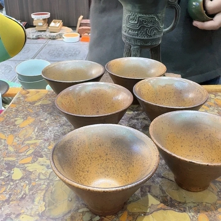 陶烧杯六个一组。。。品茗